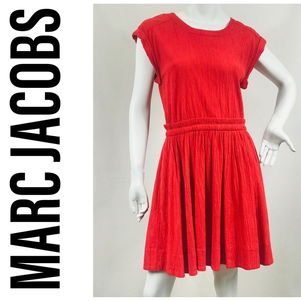 Scarlet Red Cotton Gauze Sleeveless Dress -Size 6